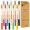 Lot de 10 brosses à dents en bambou à poils durs pour adultes - Ensemble familial de brosses à dents en bois naturel bio (multicolore, 10p)