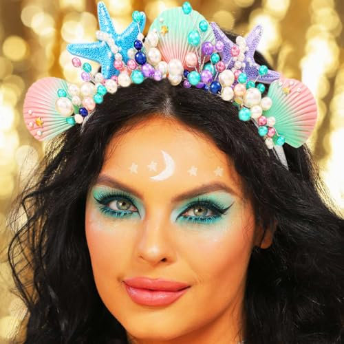 Zoestar Serre-tête étoile de mer couronne perle Coquillage Accessoires de cheveux pour femme