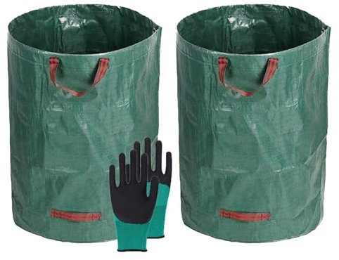 Leaff Bags – Garden Waste Bags | Reusable Garden Sacks | Lawn Bags with Large Capacity for Fallen Leaves, Trimmed Flowers, Hedge, Grass, Compost, Household Trash