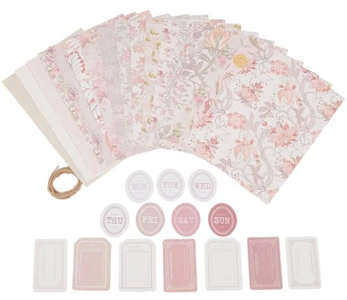 CRASPIRE Origami-Papier im Vintage-Stil, Blumenmuster, Papier, einseitig, bunt, gemustert, dekoratives Bastelpapier für Kartenherstellung, Fotoalbum, Dekoration, 40 Stück