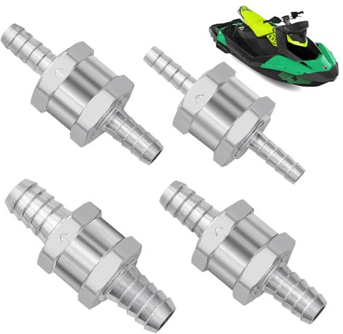 Clapet Anti Retour Gasoil,Alliage d'aluminium Clapet Ant Retour,Clapet Anti Retour Essence pour Essence Diesel Huile Car Chrome Eau Auto Carburateur Systèmes de Carburant (6,8,10,12 mm)