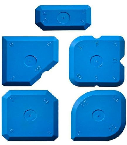 5 Pcs Silicone Tool,Cramer The Silicone Smoothing Sealant Caulking Block Sealant Finishing Profiling Seam Tools Kit for Mastic, Durable and Reusable for Caulking Sealing Projects Smoothing Set,Blue