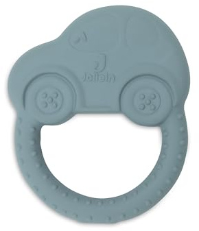 Jollein Anneau de dentition en caoutchouc naturel - On The Go - Aide à la dentition pour bébé - Forme de voiture