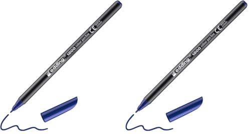 Edding 1200 rotulador de color de trazo fino - azul - 1 rotulador - punta redonda de 1 mm - marcador dibujar y escribir (Paquete de 2)