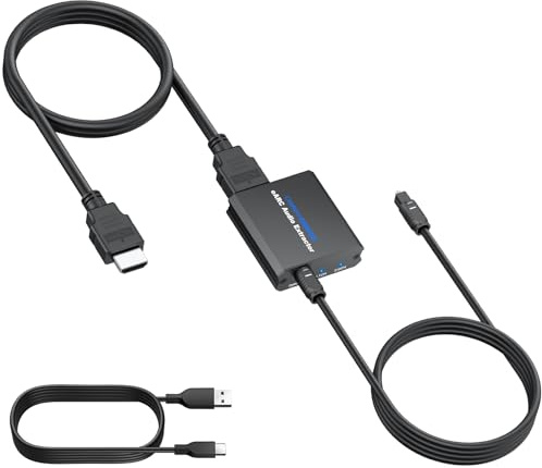 CAMWAY eARC Audio Extractor, Extracteur Audio eARC vers Fibre Optique, Convertisseur HDMI vers SPDIF, Support 5.1 Canaux et 2.0, Pour Barre de Son et Système Home Cinéma