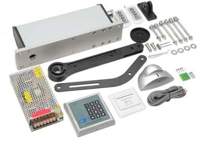 SUDEG Electric Swing Door Opener, 25W Automatic Swing Door Motor, Aluminum Alloy Swing Gate Opener Side-Mounted Gate Operator, 1-9 Gears Adjustable Speeds, with Remote Control