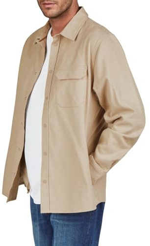 riverso Overshirt herr, långärmad skjorta, normal passform, RIVVincent flanellskjorta, rutig, enfärgad, bomull, svart, beige, vit, S, M, L, XL, XXL, 3XL, 4XL, 5XL