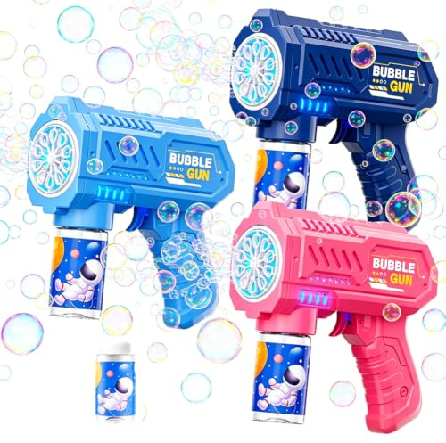 Bubble Guns for Automatic Bubble Machine Bubbles Maker Blower Electric Bubble Guns, Bubble Maker for,Birthday Presents Garden Outdoor Summer Party Toy -Blue
