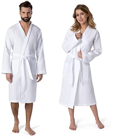 Möve Homewear Kimono Waffelpiquée in Gr. XL aus 100 % Baumwolle, snow