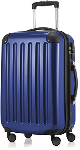 HAUPTSTADTKOFFER Alex - Handgepäck, 55 x 38 x 23 cm, 4 Rollen, 42 Liter, Reisekoffer, Hartschalenkoffer, Rollkoffer, Bordgepäck Koffer, erweiterbar, Dunkelblau