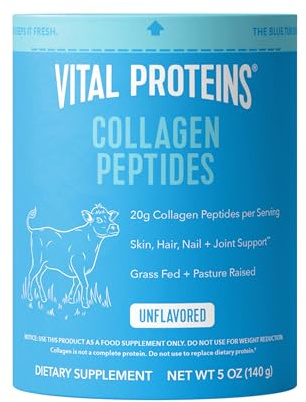 Vital Proteins Collagen Peptides Powder Supplement for Skin Hair Nail Joint Health or Support - Hydrolyzed Collagen - Unflavored, 7 Servings