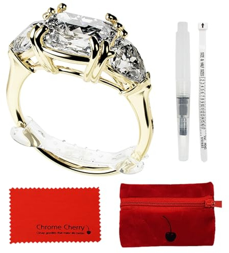 Chrome Cherry Lot de 20 ajusteurs de taille de bague invisibles à clipser + kit d'entretien des bijoux, NEW VERSION Multi 20-Pack + Care Kit (All Sizes), Non spécifié