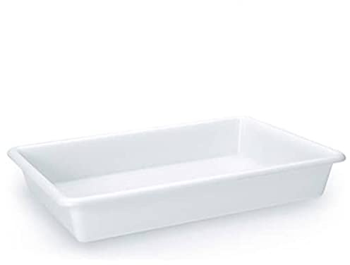 CABLEPELADO Bandeja para hostelería | Bandeja para frigorífico | Polipropileno | Apta para lavavajillas | Medidas 38.5 cm Largo x 24,5 cm Ancho x 9.5 cm Alto | Capacidad 6 litros | Blanco