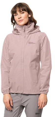 Jack Wolfskin Stormy Point 2L JKT W - Chaqueta Resistente a la Intemperie para Mujer, Color Rosa Ahumado, Talla XS, Rosa Humo, XS