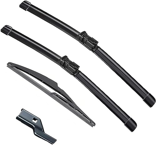 Limpiaparabrisas de coche compatible con Fiat Bravo 2 II Fiat Ritmo 2007-2016, cepillos for parabrisas trasero delantero, accesorios for cortadores de ventanas (Color : Front Rear, Size : LHD)