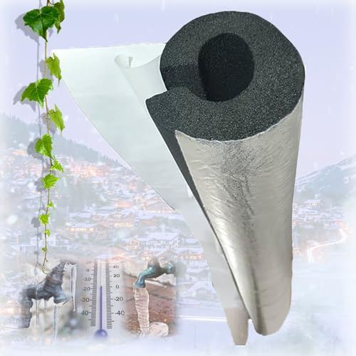 Utomhus Frostskyddsisoleringsrör, ID 22mm 27mm 32mm 43mm 63mm 76mm 89mm 110mm 140mm 165mm Rörisolering, Självhäftande Skumisoleringsrör, Vattentät Rörisolering, 950mm Längd (Size : ID110mm T30mm L0.9