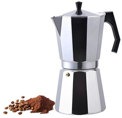 Vaolvpant 12 Cup Aluminum Moka Pot Classic Stovetop Espresso Coffee Maker 600ml 20oz Coffeemaker Percolator Mocha Pot Greca Coffee Maker Cafe Makers for Italian and Cuban Café Brewing Silver