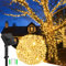 Dalugo Luci da Esterno Solari, 12m 120LED impermeabile Catena Luci Solari Esterno, 8 modalità Luci da Esterno Giardino Solari per la decorazione esterna, feste, Bianco Caldo
