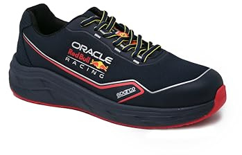 SPARCO - Teamwork Milton ESD S1PS SR FO HRO - Chaussures de sécurité Professionnelles Unisexes - Style Course - Renforts résistants à l'abrasion - Livrée Officielle Oracle Red Bull Racing - 36 EU