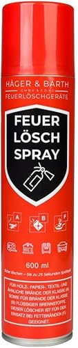 Häger - Feuerlöschspray ABF 600 ml - Geeignet für Haushalt, Küche & Auto - Löschspray 25 Sekunden Sprühzeit - Feuerlöscher zum löschen Kleiner Brände - Gegen Entstehungsbrände & Fettbrände