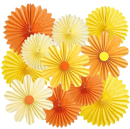 EASY JOY 11 pezzi margherite di carta, decorazione fiori di carta, da appendere, decorazione per matrimoni, compleanni, decorazione da tavolo, baby shower, primavera, estate