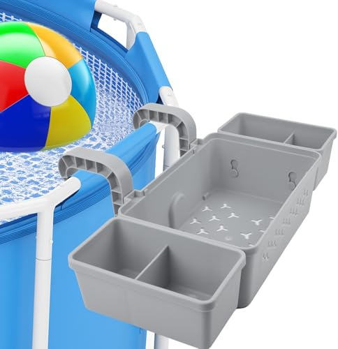 Panier de rangement de piscine suspendu avec 2 porte-gobelets