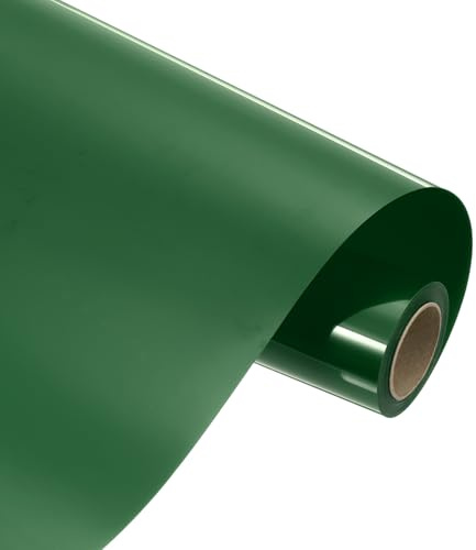 sourcing map Heat Transfer Vinyl Roll, 12 x 9.8ft HTV Iron on Transfer Vinyl for T-Shirts Craft Cutter Cutting Machine, Easy to Cut and Weed (Dark Green)
