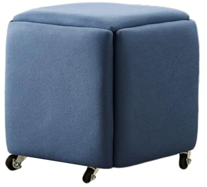 Generico Sgabello quadrato, sedia a cubo con poggiapiedi 5 in 1, seduta for camera da letto, soggiorno, sala da pranzo, piccoli spazi, facile da rimuovere(Color 1,45x45cm)