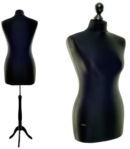 LUCCESI Schneiderpuppe | zum Probierpreis! | Größen S - XL (Female ♀) | Torso Size: M/L (38-40) | Wechselbezug schwarz | Standfuss schwarz | Damen - Schaufensterpuppe