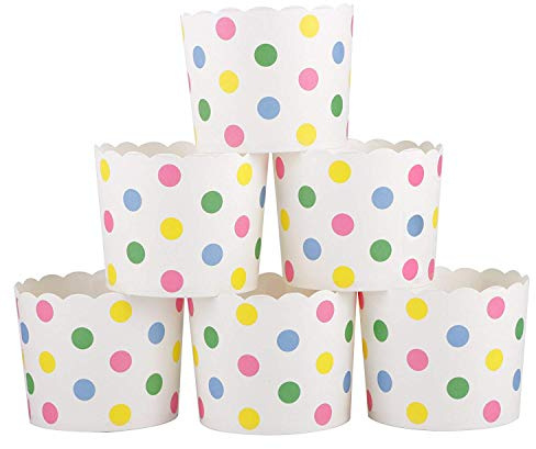 Webake Muffin pappersformar cupcake formar papper 50 stycken muffinsformar i färgglada prickar för muffin cupcake