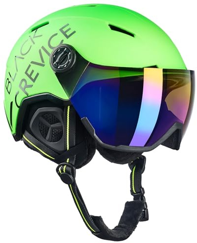 Black Crevice skidhjälm vail med visir, neongrön, L (58–61 cm)..