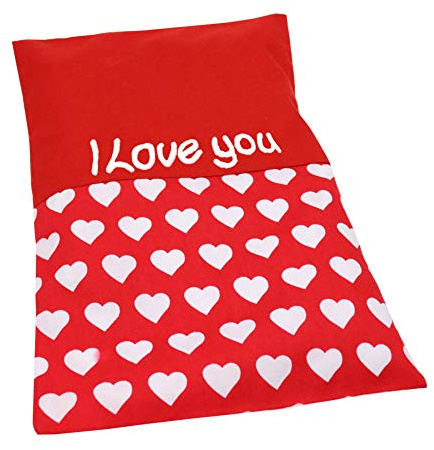 Cuscino termico per adulti, 19 x 30 cm, con nome a forma di cuore, cuscino di colza con nome, cuscino personalizzato per riscaldare (cuore rosso)