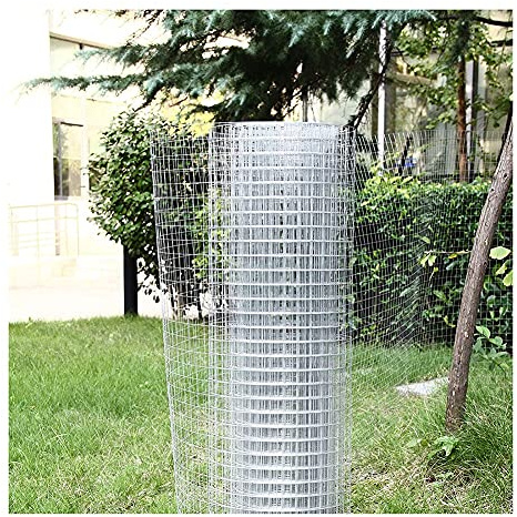 Welded Wire Mesh Roll, Chicken Aviary Coop Fence, 1mm Stainless Steel Wire 12mm Square Mesh Hardware Cloth with Pliers for Vegetables Garden Fruits Rabbit Snake Animal Enclosure