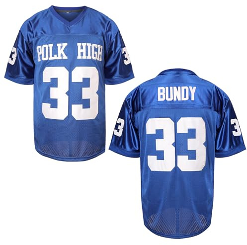 MESOSPERO Al Bundy 33 Polk High Herren Fußballtrikot Blau Sportshirt 90S Hip Hop Kleidung S-3XL, 33 Al Blue, XL