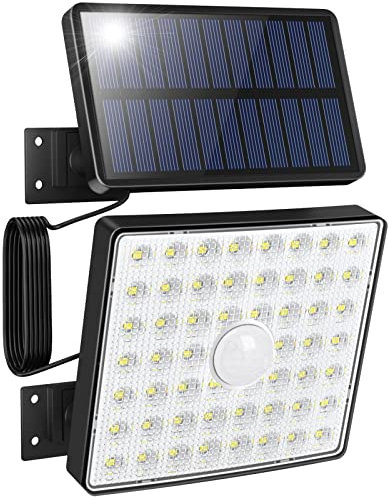 Tailcas Solar Security Lights Outdoor Motion Sensor, 4 Modes Solar Lights Outdoor IP65 Waterproof, 54 LED Solar Powered Wall Lights for Garden Shed Yard Fence Garage Door, black (KQ-30058-1)