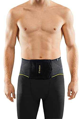 medi Lumbamed plus E+motion 3.0 sportig ryggortos ryggstöd med ventilerande 3D-kvartsmassage-Potte | Storlek: V | Optimal fukthantering | ergonomisk | prestandabås