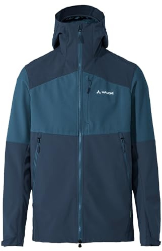 VAUDE Herren Shoftshelljacke Roccia Softshell Jacket II, 100% winddicht, atmungsaktiv, wasserabweisend, dark sea uni, L
