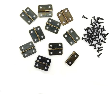 JZK Minisagras de bronce – Paquete de 10 bisagras de cajón de 18 x 16 mm para muebles pequeños y manualidades