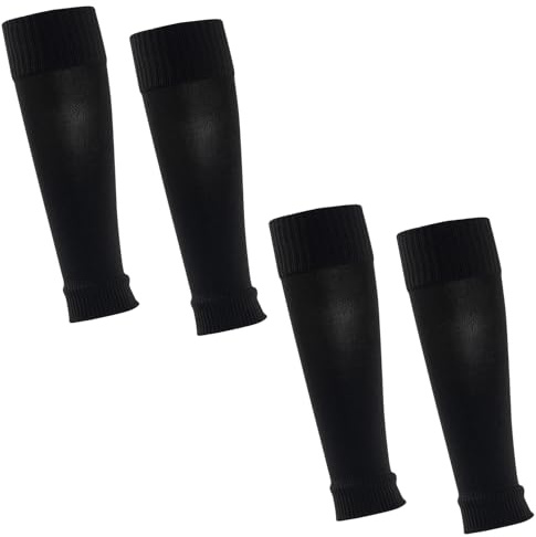 MAXQUU 2 Pares de Calcetines de Fútbol Negros de 40 cm para Hombre, Equipo y Pierna - Talla 40-50