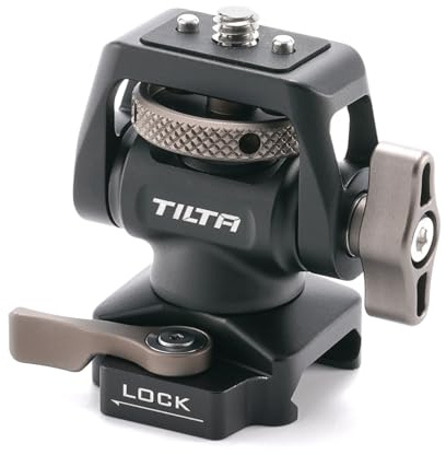 TILTA Kamera Monitor Halterung mit 1/4-20 mit NATO Klemme, 360° Schwenkbar und 175° Neigbar, Maximale Traglast 2kg TA-AMB5-B