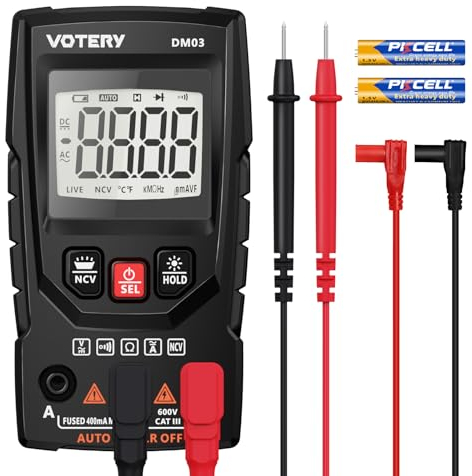 Multímetro digital Voltímetro 4000 Recuento Probador de batería Probador de voltaje Probador de continuidad Ohm Volt Amperímetro Voltaje AC/DC Resistencia corriente