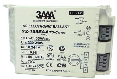 RTRCAGAKM YZ-155EAA T5-C AC 220-240V Lampe Fluorescente 55W Ballast électronique for T5 Adapté for Lampe annulaire Réacteur Standard