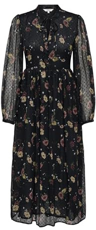 ONLY Robe Longue Onleliza Life Ls WVN pour Femme, Noir, L