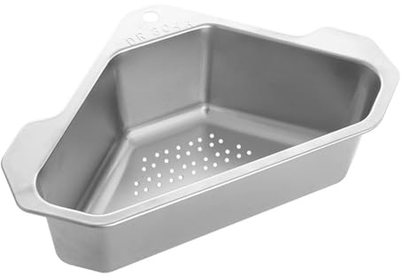 Hemobllo Stainless Steel Corner Sink Strainer Basket 9.64X5.9X2.95In Hanging Drain Basket for Kitchen Food Waste and Vegetable Cleaning