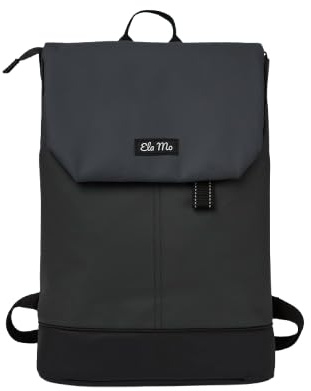 Ela Mo Rucksack Damen - Daypack schön u. durchdacht - Laptop Rucksäcke für Frauen - Anti Diebstahl Tasche für Schule, Uni, Business (Coated Slate)