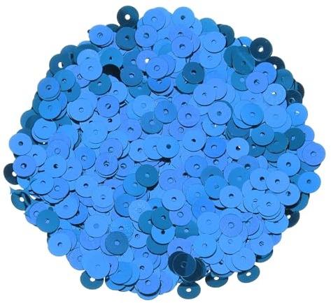 QUARKZMAN 30000 Piezas De Lentejuelas Planas Paillettes 6mm/0.24 Lentejuelas Redondas Planas Con Agujeros Individuales - 3.53 oz (100g) Para Manualidades DIY Costura Ropa Azul Oscuro