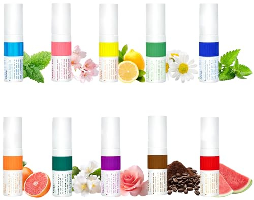 Nasal Stick 10-pack, Nasal inhalator, dubbelsidig design inhalationspenna luktpennor, traditionell thailändsk inhalationspenna, lindrar täppt näsa och förkylningar vid arbete, studier eller resor