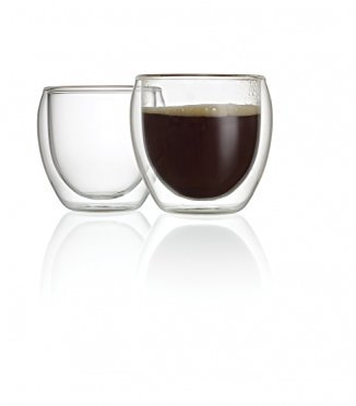 Schott Zwiesel 11cl/3floz Pack of 2 Small Double Wall Glasses in Gift Box - Glass Espresso/Coffee Cups