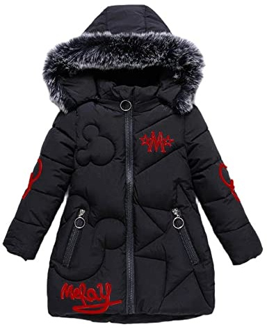 Lengender 2021 Nueva Invierno Abrigo de Plumas Niñas Chaqueta Grueso Rompevientos Abrigo acolchado con Capucha de piel