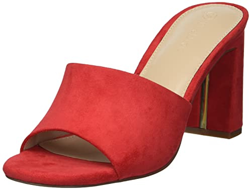The Drop Pattie Mules à haut talon bloc pour Femme, Rouge, 38.5 EU